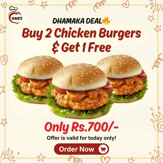 Buy 2 Chicken Burgers & Get 1 Free Deal